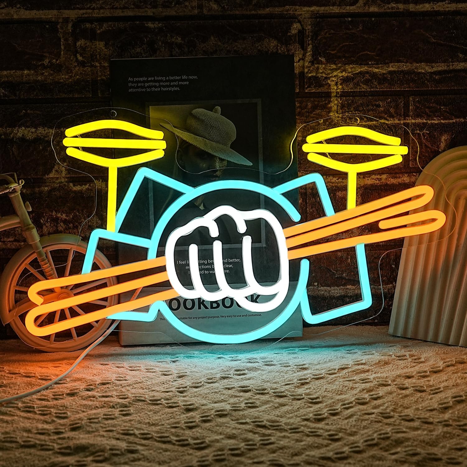 Musical Instrument Dulcimer - Davul Seti Neon Tabela USB Güçlü