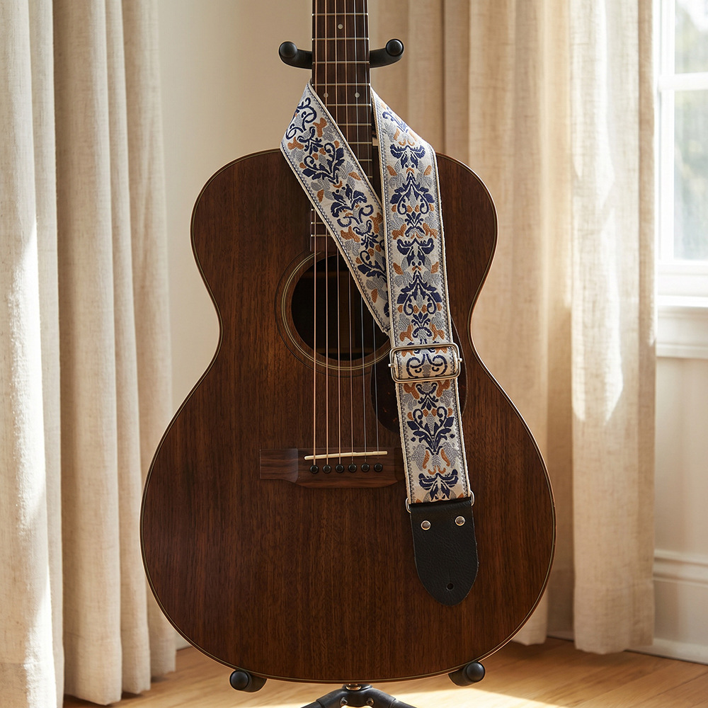 Bej-Mavi Vintage Nakışlı Üst K - Acoustic Guitar Dreadnought incelemesi ve fiyatı